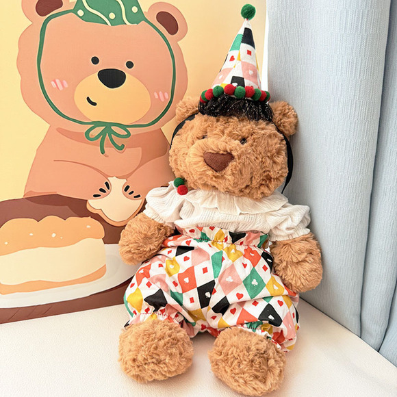 Medium Bartholomew bear cute custom clothes outfits - clown colorful - Picture 1 of 1